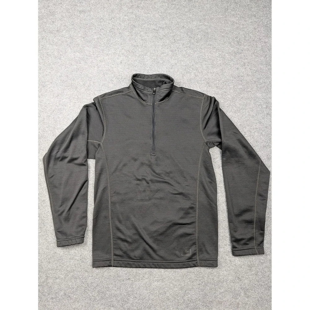REI Pullover Mens Small Gray Fleece 1/4 Zip Long Sleeve Hiking Thermal Layer